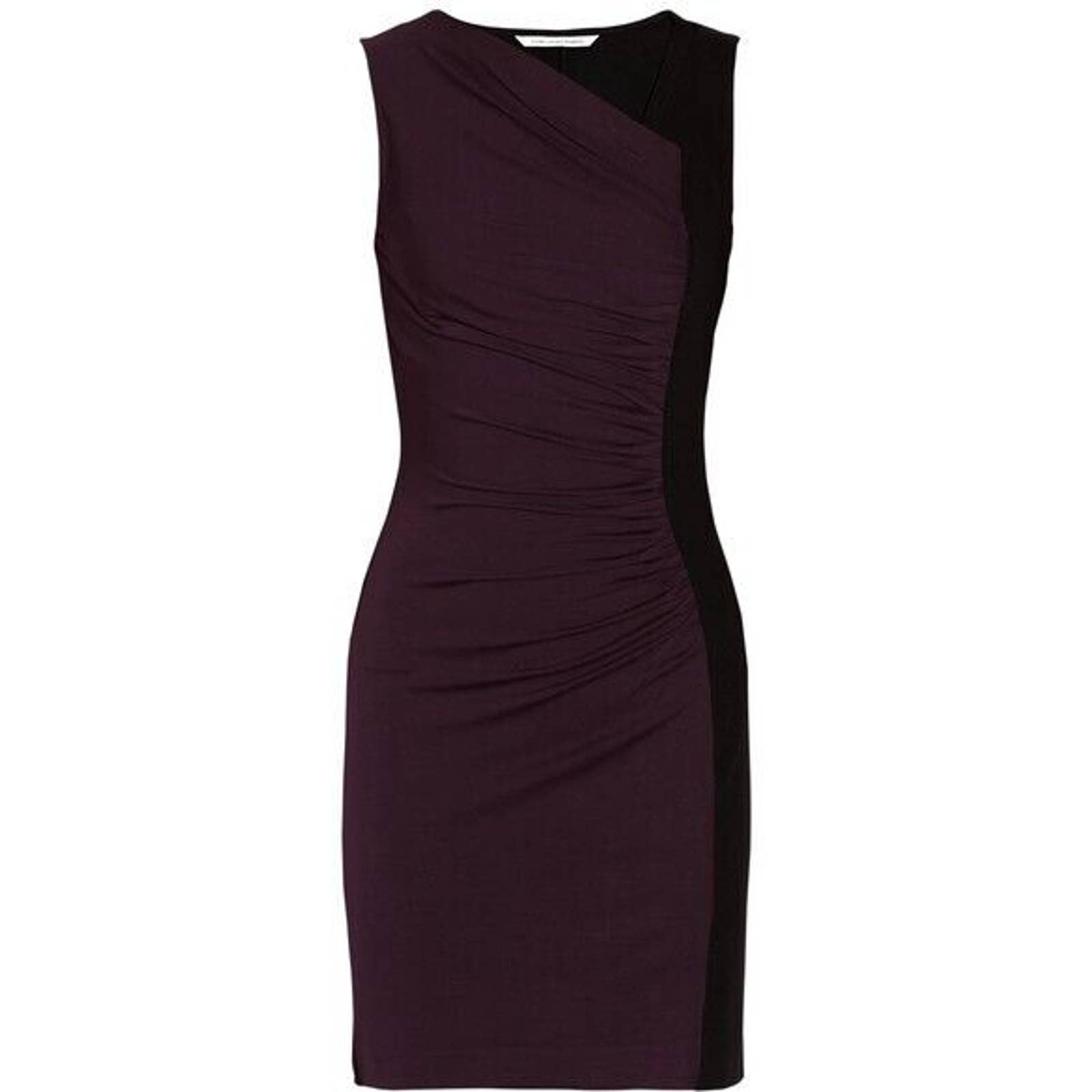 Dvf Diane Von Furstenberg Gladys Sheath Dress Ruched Colorblock Purple B